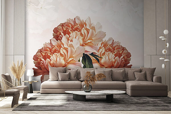 Groupe de fleurs roses Papier peint Groupe de fleurs roses