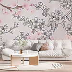 Papier peint Fleurs délicates dans des tons pastels