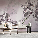 Papier peint Feuilles douces sur fond pastel