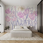 Papier peint Groupe de fleurs violettes