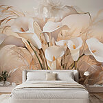 Papier peint Groupe de fleurs blanches