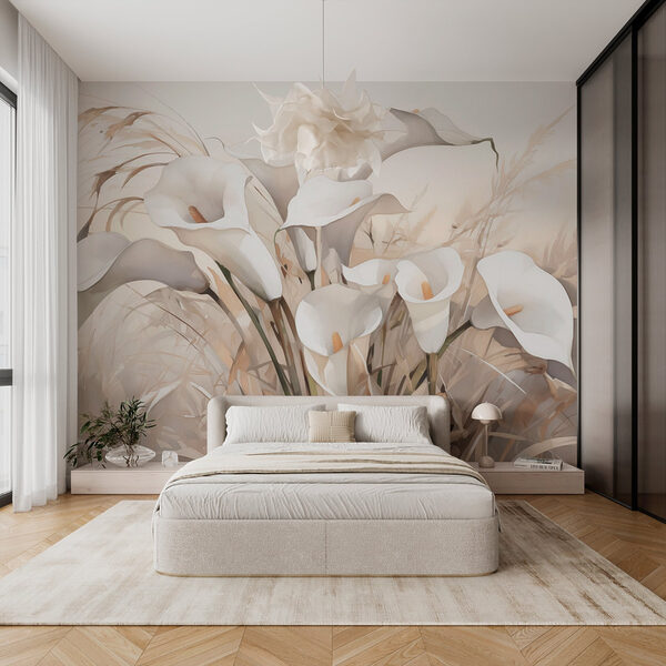 Groupe de fleurs blanches Papier peint Groupe de fleurs blanches