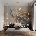 Papier peint Peinture d'un paon