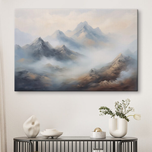 Chaîne de montagnes avec nuages Tableaux Chaîne de montagnes avec nuages