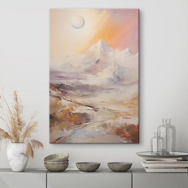 Peinture d'une chaîne de montagnes enneigées Tableaux Peinture d'une chaîne de montagnes enneigées
