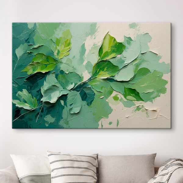 Peinture de feuilles sur un mur Tableaux Peinture de feuilles sur un mur