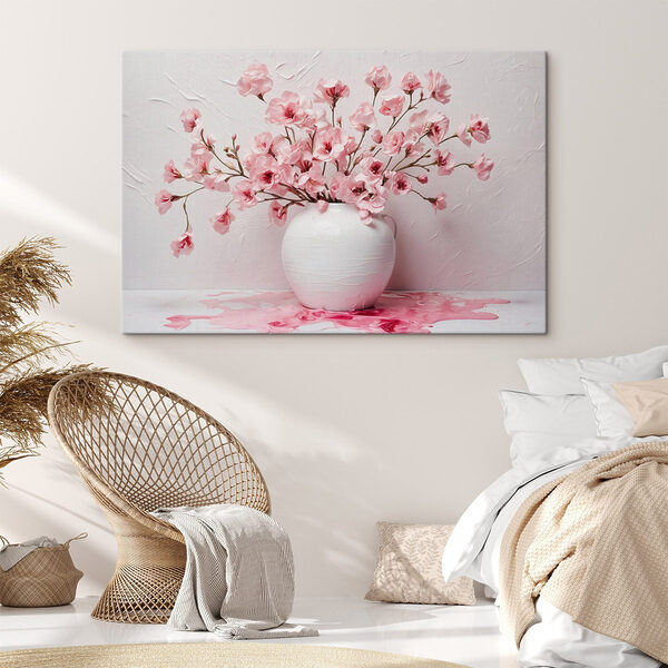 Vase avec fleurs roses Tableaux Vase avec fleurs roses
