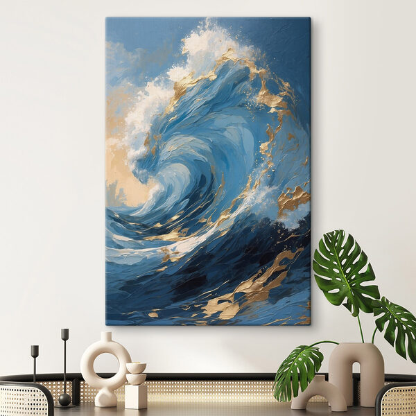 Des vagues dynamiques dans des tons bleus éclatants Tableaux Des vagues dynamiques dans des tons bleus éclatants