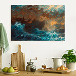 Tableaux Peinture de vagues s'écrasant dans l'océan