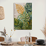 Tableaux Peinture de feuilles sur une surface blanche
