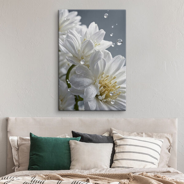 Tableaux Pétales délicats ornés de gouttelettes