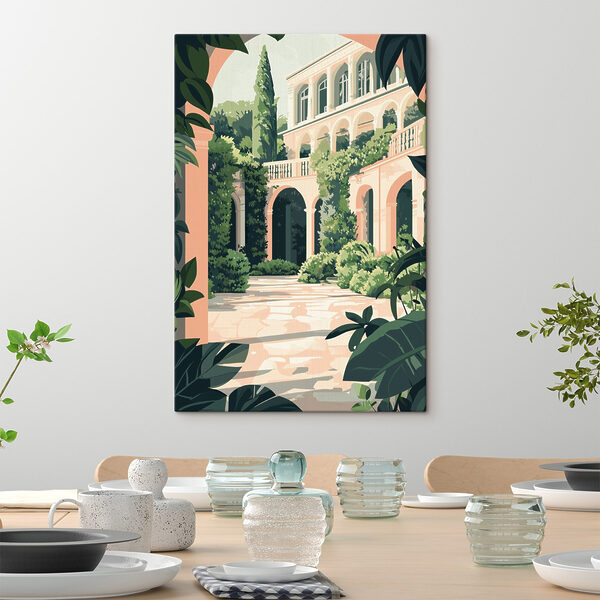 Bâtiment avec balcon et plantes Tableaux Bâtiment avec balcon et plantes