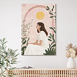 Tableaux Femme assise en robe blanche