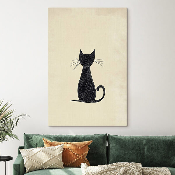 Tableaux Chat noir avec moustaches