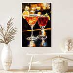 Tableaux Deux verres de boissons sur une table