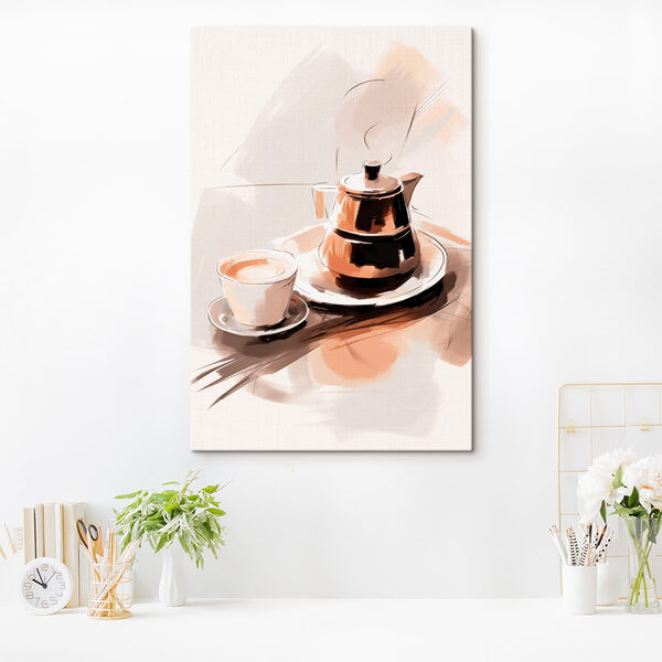 Tableaux Théière et tasse sur une assiette