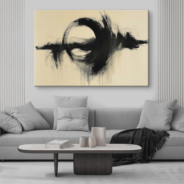 Cercle noir sur fond blanc Tableaux Cercle noir sur fond blanc