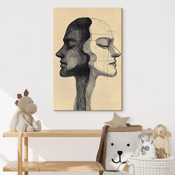 Dessin d'un visage d'homme et de femme Tableaux Dessin d'un visage d'homme et de femme
