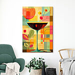 Tableaux Art coloré d'un verre à martini