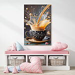 Tableaux Une goutte de liquide dans une tasse