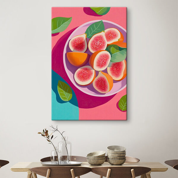 Coupe de fruits avec feuilles Tableaux Coupe de fruits avec feuilles