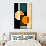 Tableaux Œuvre d'art colorée avec des cercles et des carrés