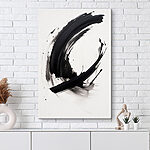 Tableaux Trait de pinceau noir sur fond blanc