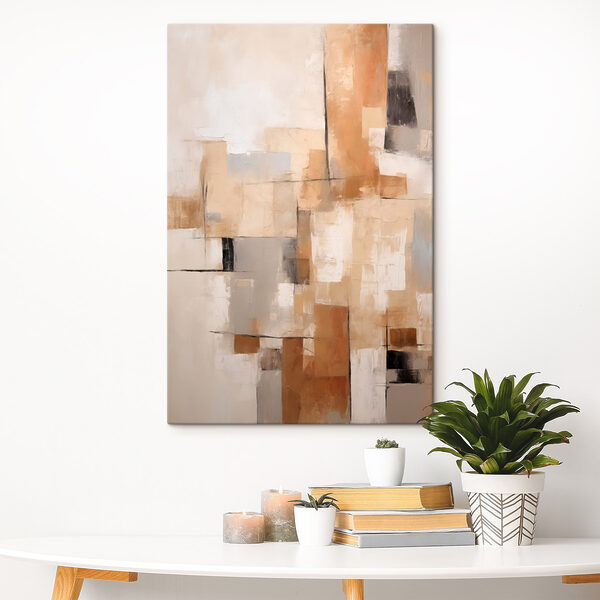 Peinture d'un mur blanc et brun Tableaux Peinture d'un mur blanc et brun
