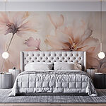 Papier peint Peinture de fleurs sur fond blanc