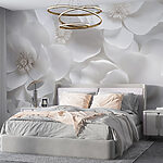 Papier peint Groupe de fleurs blanches