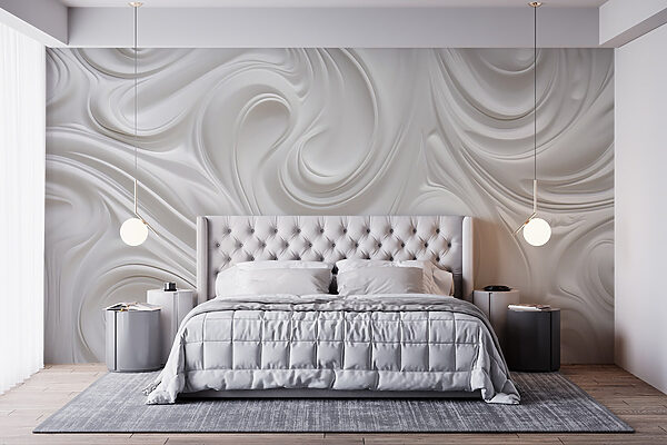 Surface blanche et tourbillonnante Papier peint Surface blanche et tourbillonnante