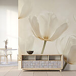 Papier peint Groupe de fleurs blanches