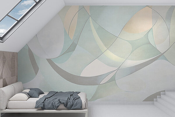 Art blanc et gris Papier peint Art blanc et gris