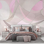 Papier peint Art rose et gris