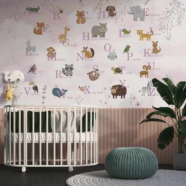 Papier peint Affiche avec des animaux et des lettres (UGS : w03809) Papier peint Papier peint Affiche avec des animaux et des lettres (UGS : w03809)