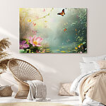 Tableaux Papillon et fleurs dans une forêt