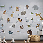 Papier peint Groupe d'animaux avec des lettres