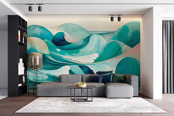 Grandes vagues dans l'océan Papier peint Grandes vagues dans l'océan