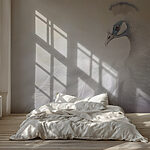 Papier peint Paon blanc aux yeux bleus