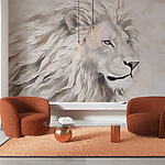 Papier peint Lion blanc à poils longs