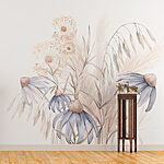 Papier peint Aquarelle de fleurs et de plantes