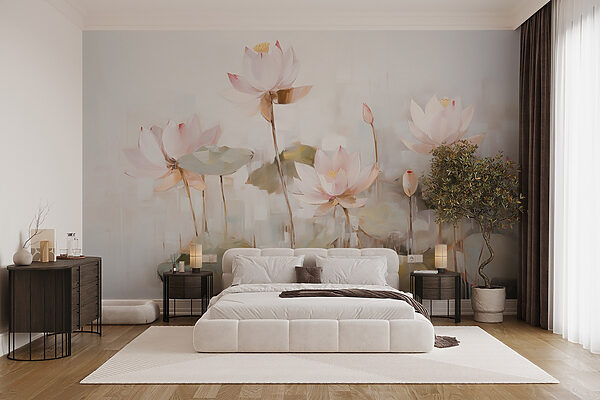Peinture de fleurs et de feuilles Papier peint Peinture de fleurs et de feuilles