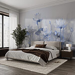 Papier peint Peinture de fleurs et de feuilles