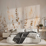 Papier peint Peinture de fleurs dans un champ