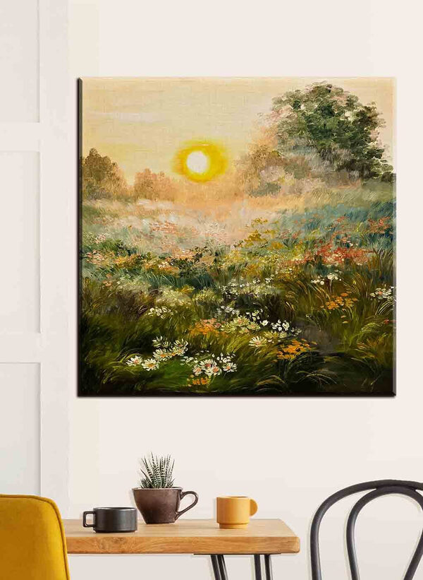 Peinture d'un champ de fleurs Tableaux Peinture d'un champ de fleurs