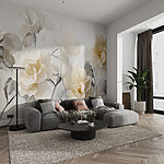Papier peint Groupe de fleurs blanches