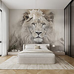 Papier peint Lion majestueux dans un environnement serein