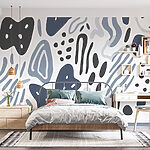 Papier peint Motif de formes et de couleurs différentes