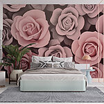 Papier peint Groupe de roses roses