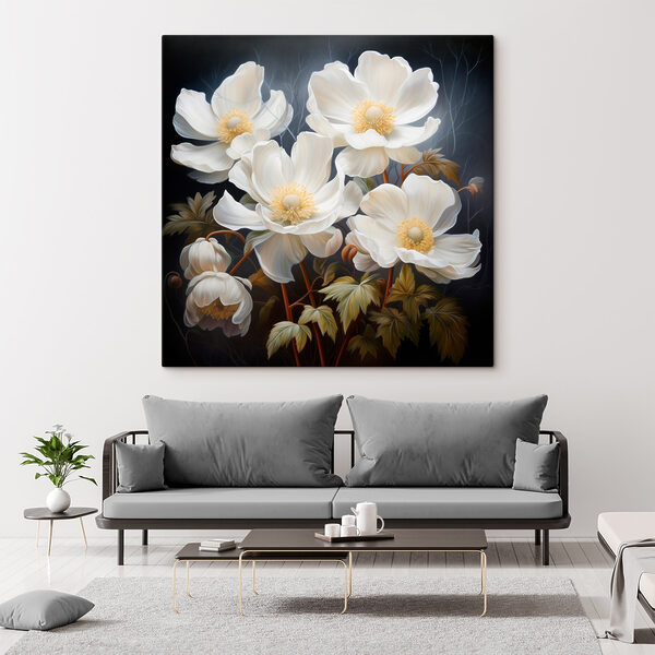 Peinture de fleurs blanches Tableaux Peinture de fleurs blanches